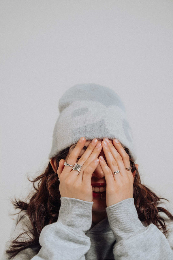PG Mohair Beanie - Snow Grey